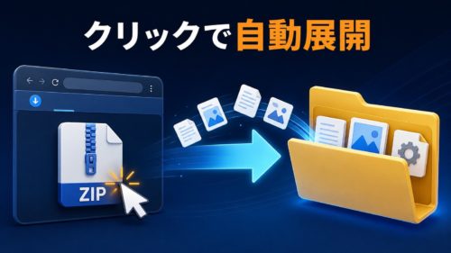ChromeでZIPをクリックして自動展開するWindows 11の仕組み