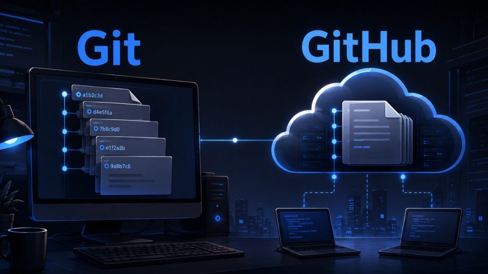 PC内で履歴を管理するGitとネット上で共有するGitHubの違い