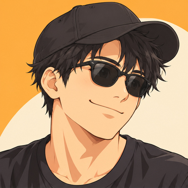 BK:帽子とサングラスの架空アニメ調プロフィールアイコン