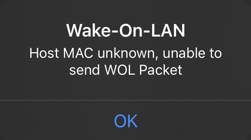 MoonlightのHost MAC unknown警告ダイアログ